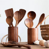 Set d'ustensiles de cuisine en bois d'acacia