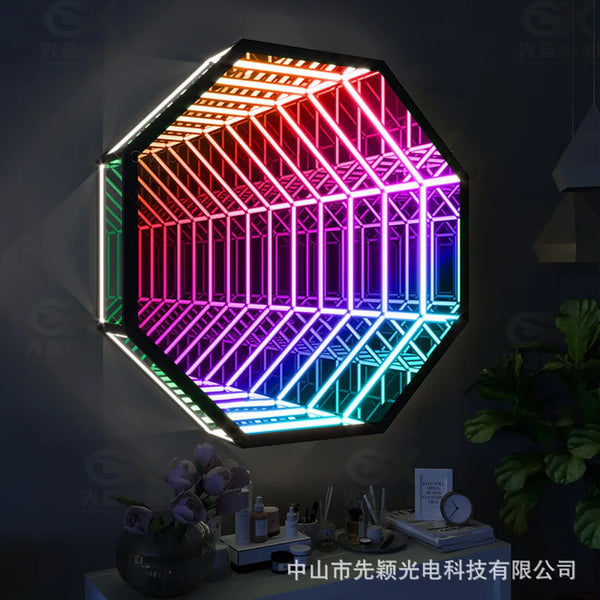 Miroir LED Infini Hexagon