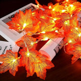 Guirlande feuilles d'érable lumineuse - Feuilles artificielles