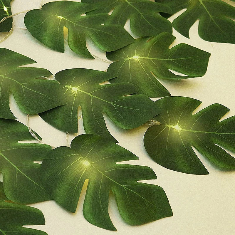 Guirlande lumineuse feuilles de Monstera - Feuilles artificielles